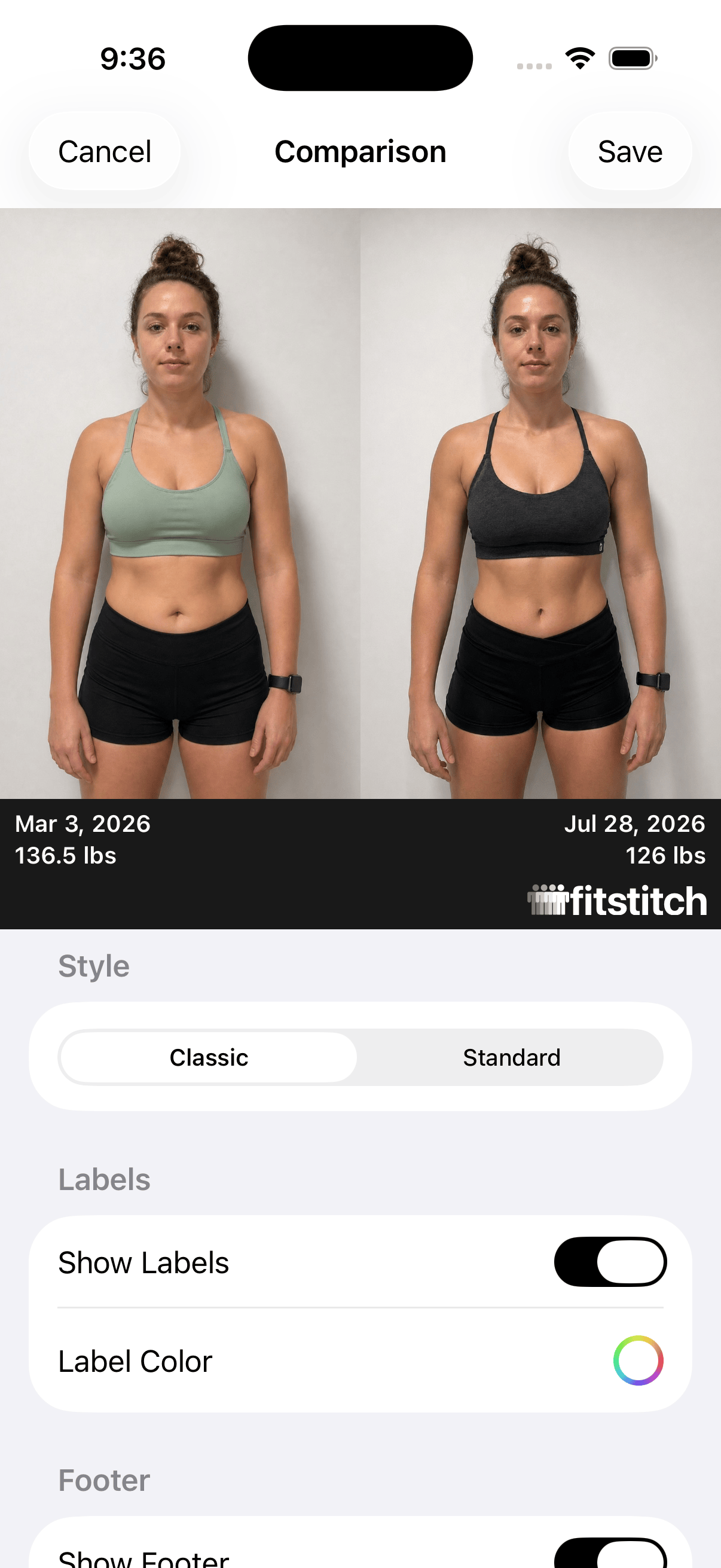 fitstitch before and after comparison